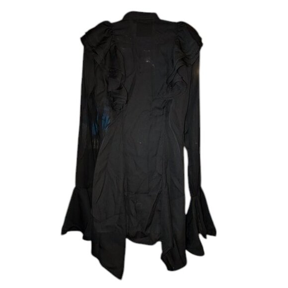 Killstar We Are The Weirdos Long Sleeve Ruffled Runa Tunic Blouse Button Up Top - Picture 8 of 9